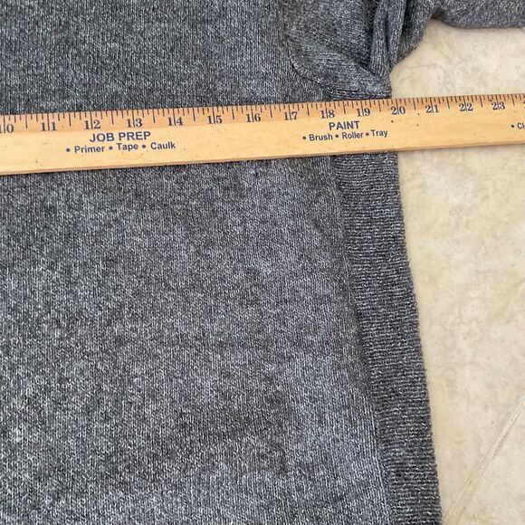 Chico's Tunic Mock Neck Sweater size M heather gray Cotton Blend Rounded Hem - Picture 10 of 13